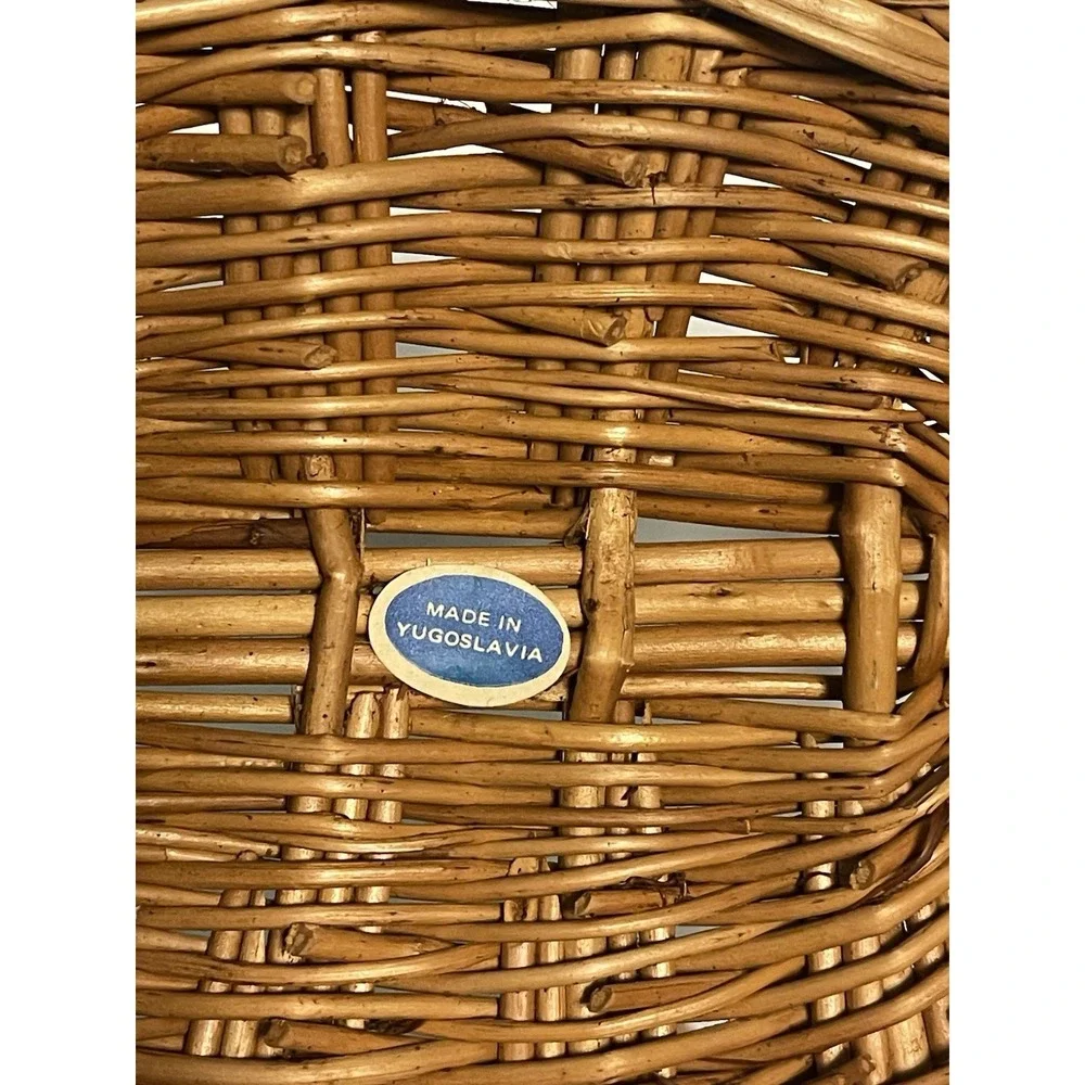 Vintage Woven‎ Wicker Market Basket with Handles